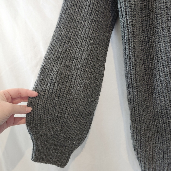 AEO‎ Don't Ask Why Womens Turtleneck Sweater One Size Gray Fisherman Chunky - Picture 6 of 7